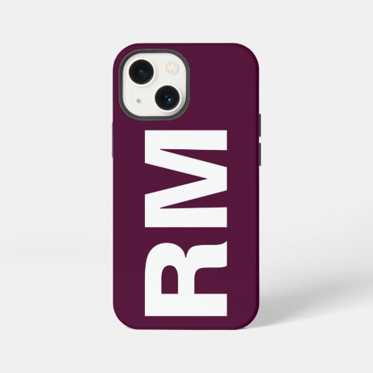 Customized Name Stylish Modern Elegant Wine Colour iPhoneケース (裏面)