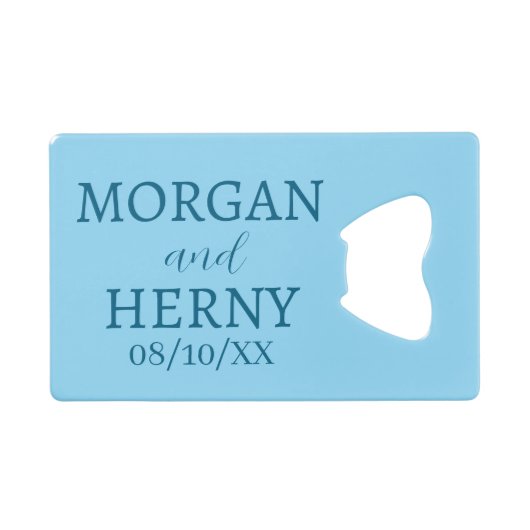 CUSTOMIZED NAME STYLISH MODERN WEDDING  クレジットカード栓抜き (正面(横))