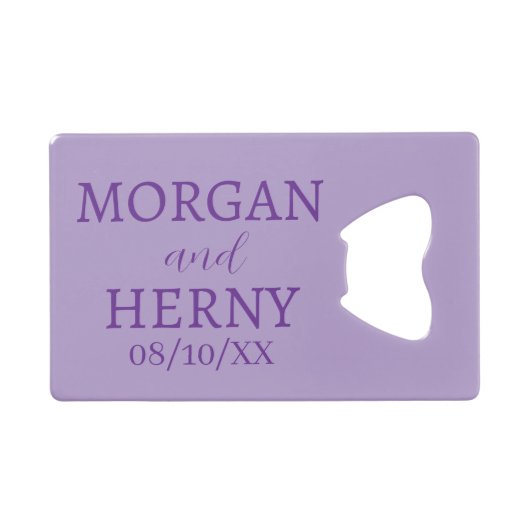 CUSTOMIZED NAME STYLISH MODERN WEDDING  クレジットカード栓抜き (正面(横))