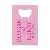 CUSTOMIZED NAME STYLISH MODERN WEDDING  クレジットカード栓抜き (正面)