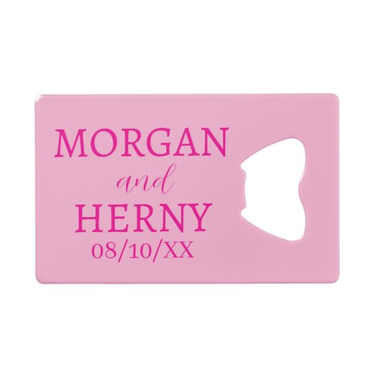 CUSTOMIZED NAME STYLISH MODERN WEDDING  クレジットカード栓抜き (正面(横))