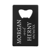 CUSTOMIZED NAME STYLISH MODERN WEDDING  クレジットカード栓抜き (正面)