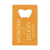CUSTOMIZED NAME STYLISH MODERN WEDDING  クレジットカード栓抜き (正面)