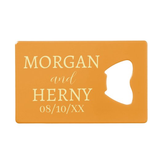 CUSTOMIZED NAME STYLISH MODERN WEDDING  クレジットカード栓抜き (正面(横))