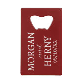 CUSTOMIZED NAME STYLISH MODERN WEDDING  クレジットカード栓抜き (正面)