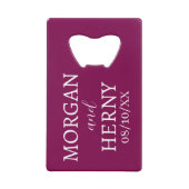 CUSTOMIZED NAME STYLISH MODERN WEDDING  クレジットカード栓抜き (正面)