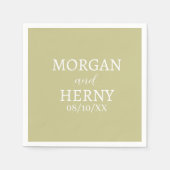 CUSTOMIZED NAME STYLISH MODERN  WEDDING  スタンダードカクテルナプキン (正面)