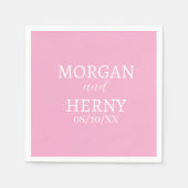 CUSTOMIZED NAME STYLISH MODERN WEDDING  スタンダードカクテルナプキン (正面)