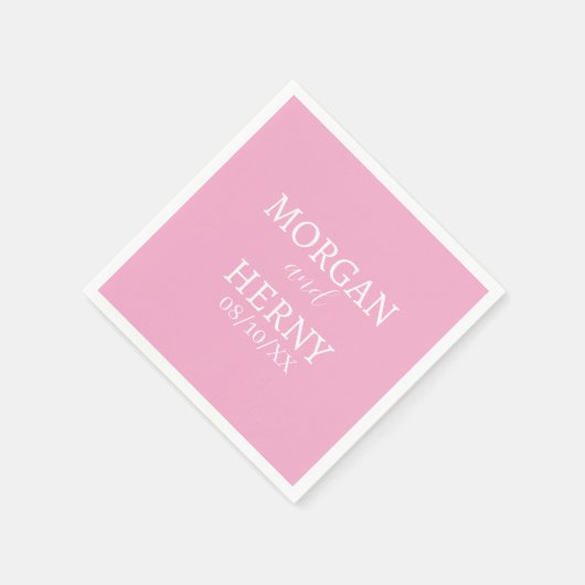 CUSTOMIZED NAME STYLISH MODERN WEDDING  スタンダードカクテルナプキン (角)