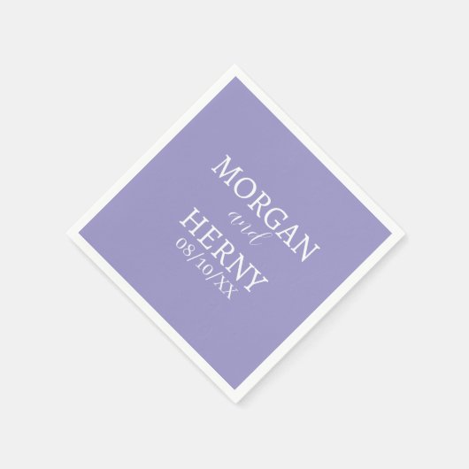 CUSTOMIZED NAME STYLISH MODERN  WEDDING  スタンダードカクテルナプキン (角)