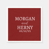 CUSTOMIZED NAME STYLISH MODERN  WEDDING  スタンダードカクテルナプキン (正面)