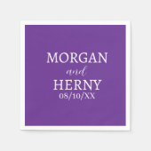 CUSTOMIZED NAME STYLISH MODERN  WEDDING  スタンダードカクテルナプキン (正面)