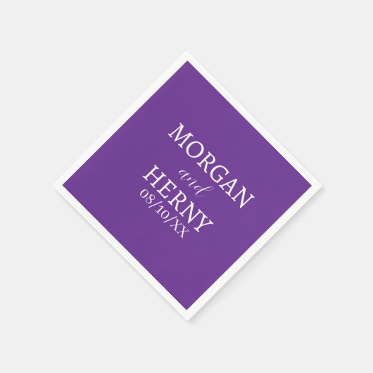 CUSTOMIZED NAME STYLISH MODERN  WEDDING  スタンダードカクテルナプキン (角)