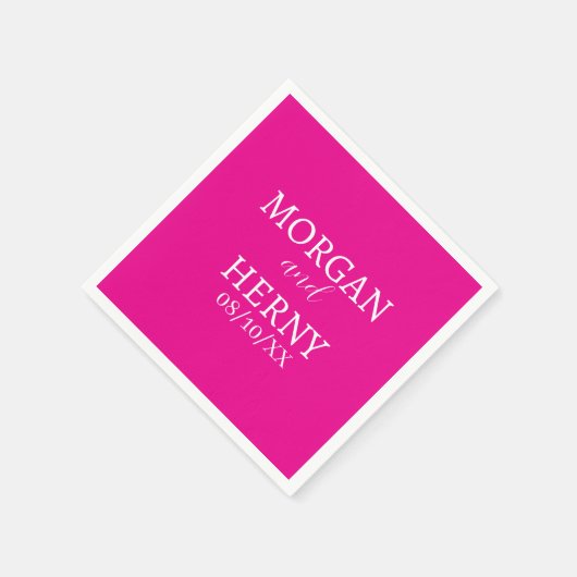 CUSTOMIZED NAME STYLISH MODERN  WEDDING  スタンダードカクテルナプキン (角)