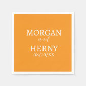 CUSTOMIZED NAME STYLISH MODERN  WEDDING  スタンダードカクテルナプキン (正面)