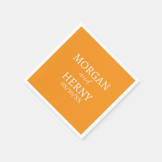 CUSTOMIZED NAME STYLISH MODERN  WEDDING  スタンダードカクテルナプキン (角)