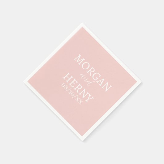 CUSTOMIZED NAME STYLISH MODERN  WEDDING  スタンダードカクテルナプキン (角)