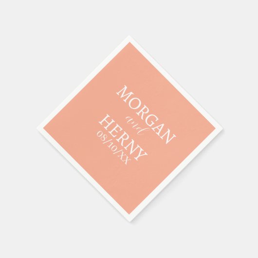 CUSTOMIZED NAME STYLISH MODERN  WEDDING  スタンダードカクテルナプキン (角)