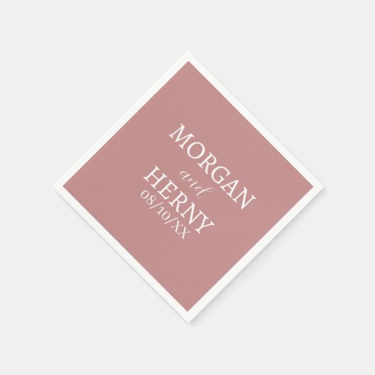 CUSTOMIZED NAME STYLISH MODERN  WEDDING  スタンダードカクテルナプキン (角)