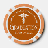 Customized Orange Medical School Graduation Party ポーカーチップ (裏面)