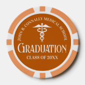 Customized Orange Medical School Graduation Party ポーカーチップ (正面)