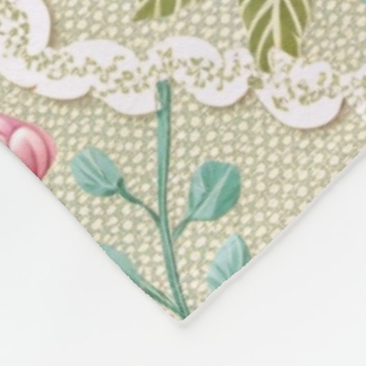 Customized Pattern Texture Lace Floral フリースブランケット (角)