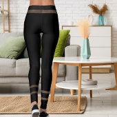 Customized Pet Lover Brown Belt Brass Buckle Black レギンス