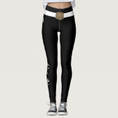 Customized Pet Lover Script Text Black And White  レギンス (正面)