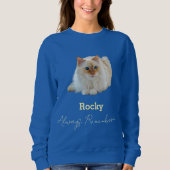 Customized Pet Memorial Quote Photo Blue Cat Lover スウェットシャツ (正面)