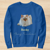 Customized Pet Memorial Quote Photo Blue Cat Lover スウェットシャツ