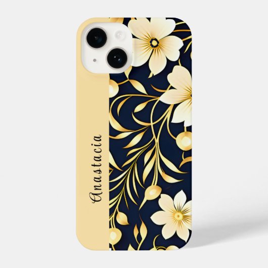 Customized Phone Case Floral Design iPhoneケース (裏面)