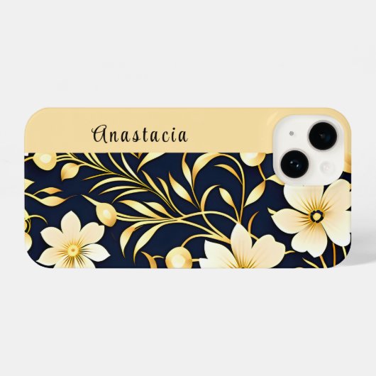 Customized Phone Case Floral Design iPhoneケース (裏面横)