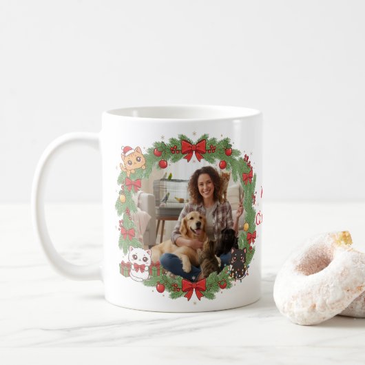 Customized Photo Mug Christmas Gift For Pet Lovers コーヒーマグカップ (ドーナツ)