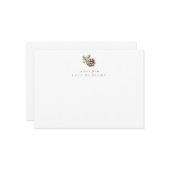 Customized Pine Cone & Leaves Winter Woodland ノートカード (正面/裏面インサイチュ)