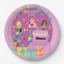 Customized PKXD Style Happy Birthday Paper Plate
