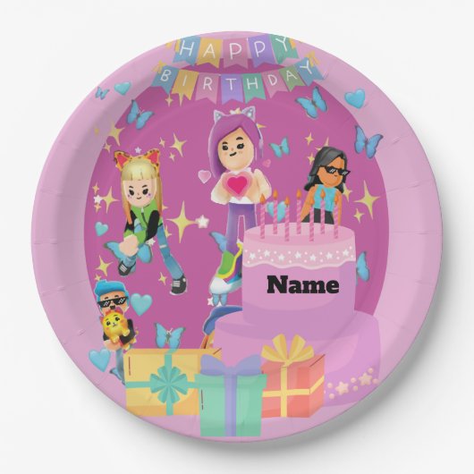 Customized PKXD Style Happy Birthday Paper Plate ペーパープレート (正面)