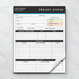 Customized Project Status Report Template Notepad ノートパッド