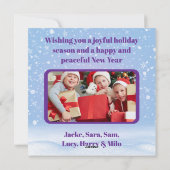 Customized Purple Merry Christmas Photo  シーズンカード (裏面)