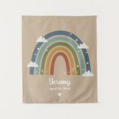 Customized Rainbow Rug with Name – Room Decor タペストリー (正面)