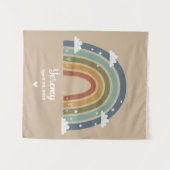 Customized Rainbow Rug with Name – Room Decor タペストリー (正面(横))