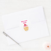 Customized*Raspberryのカップケーキのステッカーの本 ラウンドシール (封筒)