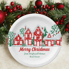 Customized Real Estate Company Christmas Party ペーパープレート