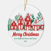 Customized Real Estate Company Merry Christmas セラミックオーナメント (左)