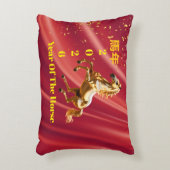 Customized Red & Gold Festive Chinese New Year  アクセントクッション (正面(垂直))