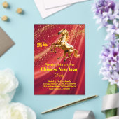 Customized Red & Gold Festive Chinese New Year  アクリル招待状 (インサイチュ (ウェディング))