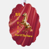 Customized Red & Gold Festive Chinese New Year  オーナメントカード (左)