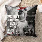 Customized Red Hat Piano Glam Fashion Quote Chic  クッション (ブランケット)