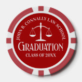 Customized Red Law School Graduation Party ポーカーチップ (正面)