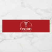 Customized Red Medical School Graduation Party ペットボトルラベル (シングルラベル)