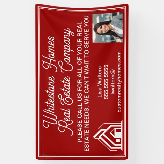 Customized Red Real Estate Company Marketing 横断幕 (縦)